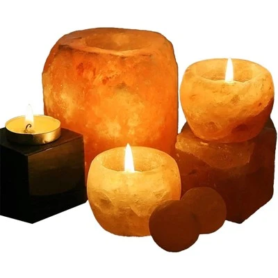 Natural Shape Himalayan Salt Candle Holder Natural Shape Himalayan Salt Candle Holder